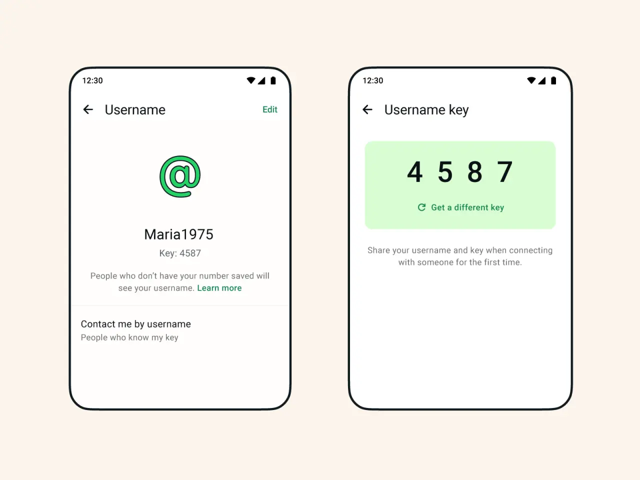 WhatsApp gebruikersnaam sleutel